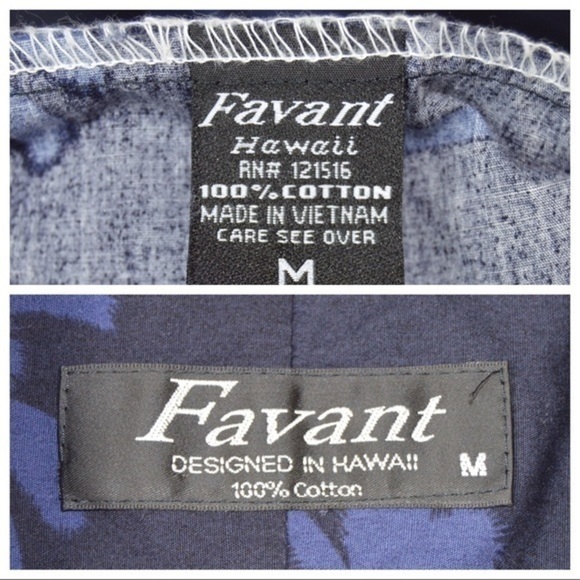 Favant 100% Cotton Tropical Print Hawaiian Beach Shirt Loop Collar Medium - Picture 7 of 7